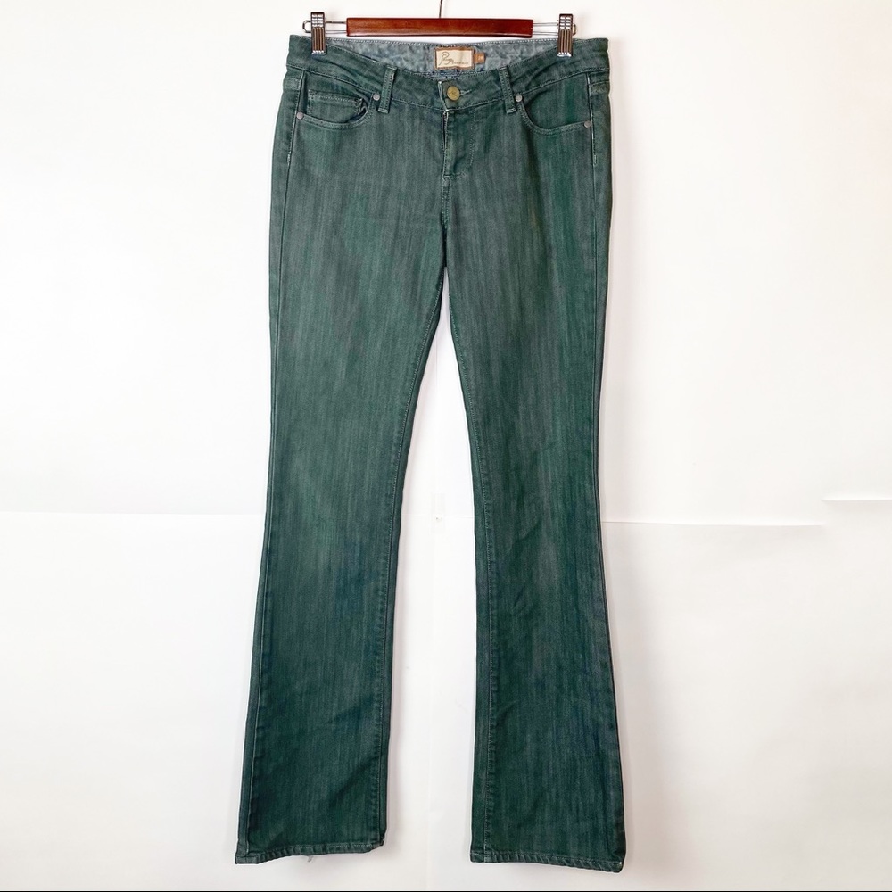 EUC Paige Olive Green Benedict Canyon Bootcut Jeans